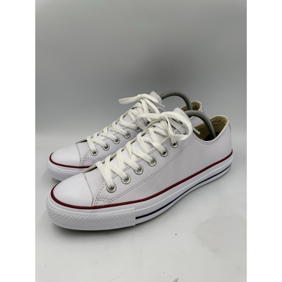 *NEW* Unisex CONVERSE Chuck Taylor All Star Leather Low Top WHITE 132173C - Picture 1 of 7